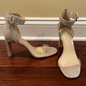 Vince Camuto Silver and Clear High Heeled Sandal